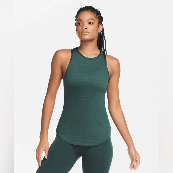 Nike Tops - NIKE Yoga Women's Tank top size medium Knit top In dark Green, CU6321-397